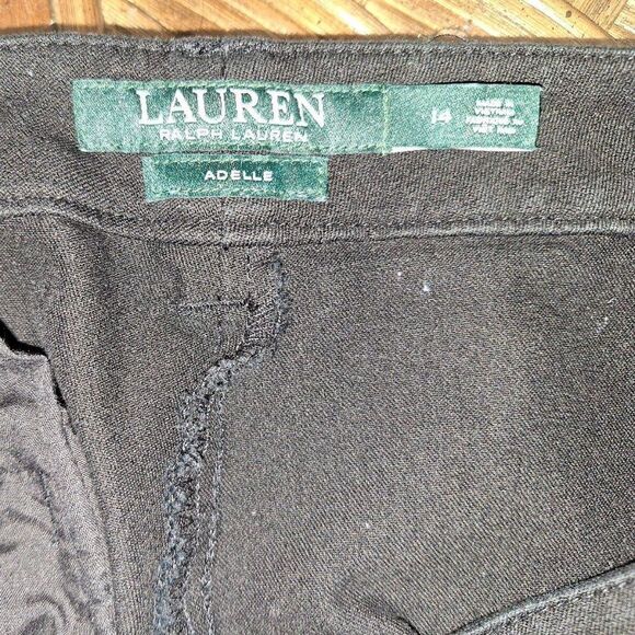 LRL Adelle Pants Black 14 Mid Rise Stretch Trousers Office Lauren Ralph Lauren - Picture 4 of 7